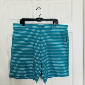 Banana Republic Teal White Stripe Deck Shorts Size 38 Preppy‎ Shorts Vacation
